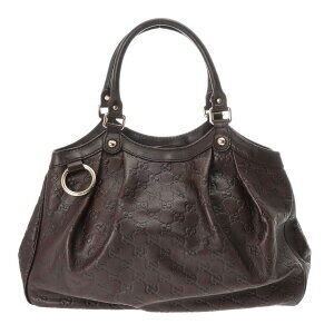 Gucci Guccissima Sukey Handbag Brown Leather Bag